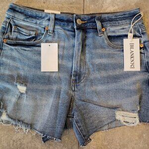 Blank NYC The Reeve Distressed High Rise Ribcage Shorts Sz 26, NWT